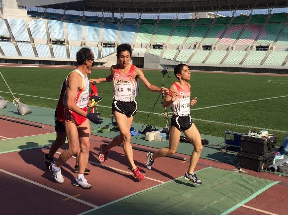 ゲストチームのタスキリレー